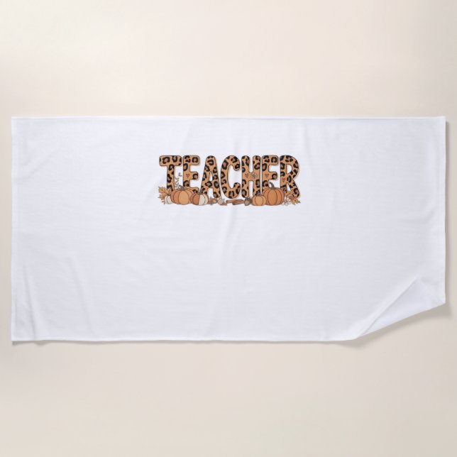 Toalla De Playa camiseta sobredimensionada del profesor (Anverso)