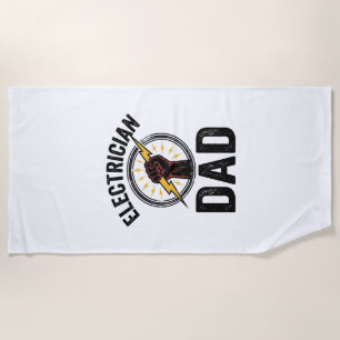 Toalla De Playa Camiseta vectorial de grabado vintage de papá elec