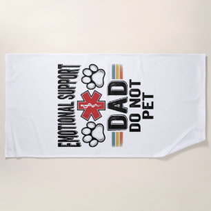 Toalla De Playa Camiseta Vintage de Papá de Apoyo Emocional No Aci
