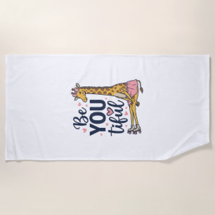 Toalla De Playa Camiseta Vintage De Patineta De Jirafa Hermosa