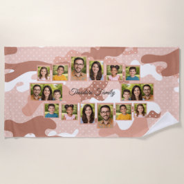 Toalla De Playa Camouflage Family Photo Collage