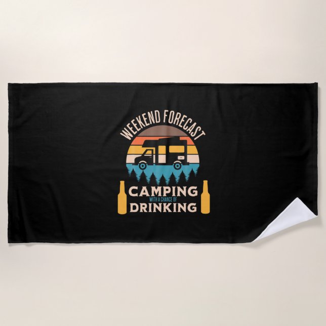 Toalla De Playa Camping De Cervezas Con Cumpleaños De Cerveza (Anverso)