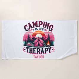 Toalla De Playa Camping Es Mi Terapia