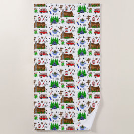 Toalla De Playa Camping Personalizado Camping Tema Feliz Camper