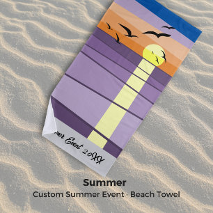 Toalla De Playa Campo Año de Evento de Verano personalizado ・ Atar