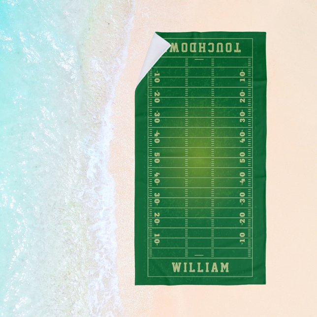 Toalla De Playa Campo de fútbol americano de nombre personalizado (Custom Name American Football Field Beach Towel
)
