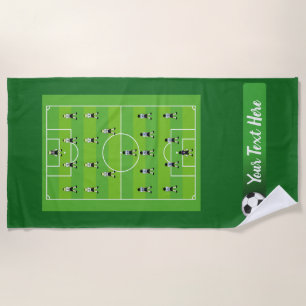 Toalla De Playa Campo de fútbol y equipo