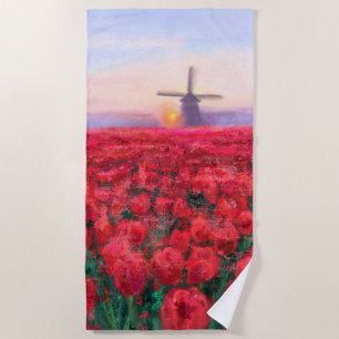 Toalla De Playa Campo Tulips - Paisaje - Primavera en los Países B