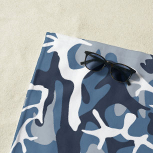 Toalla De Playa Camuflaje Azul Nieve Invernal, Militar, Ejército