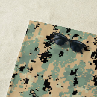 Toalla De Playa Camuflaje digital – Patrón de camuflaje LG marrón-