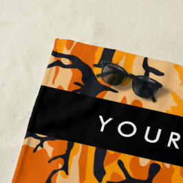 Toalla De Playa Camuflaje naranja Su nombre Personaliza