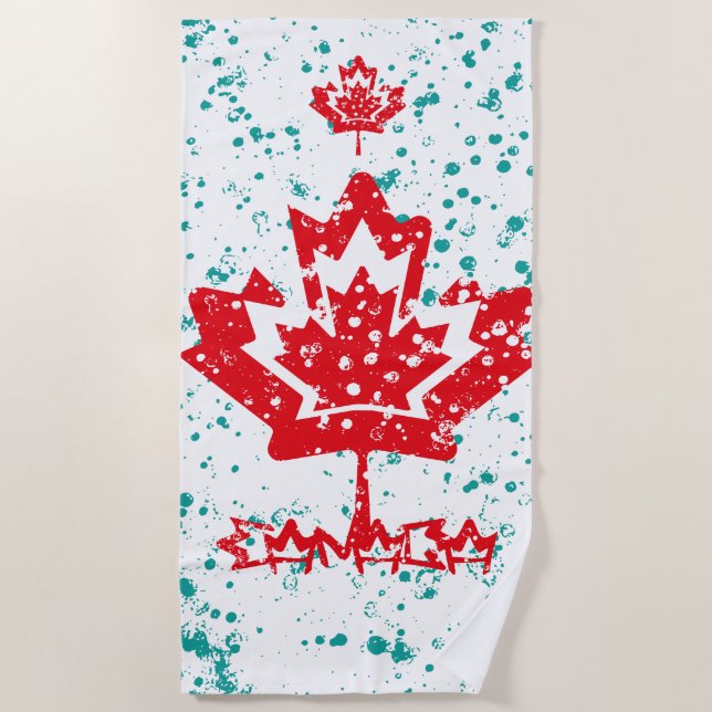 Toalla De Playa CANADA double RAIN EARTH MAPLE BY MASANSER PIXELAT (Anverso)