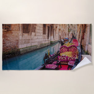 Toalla De Playa Canal con gondola tradicional en Venecia, Italia
