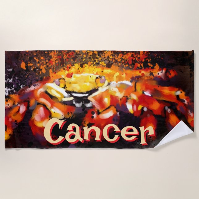 Toalla De Playa Cáncer de playa costera cangrejo náutico personali (Anverso)