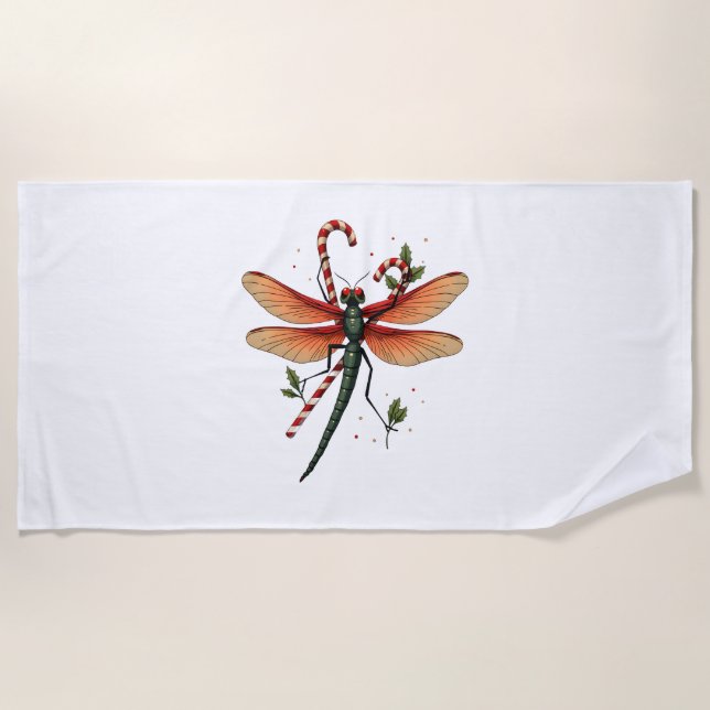 Toalla De Playa Candy Cane Dragonfly (Anverso)