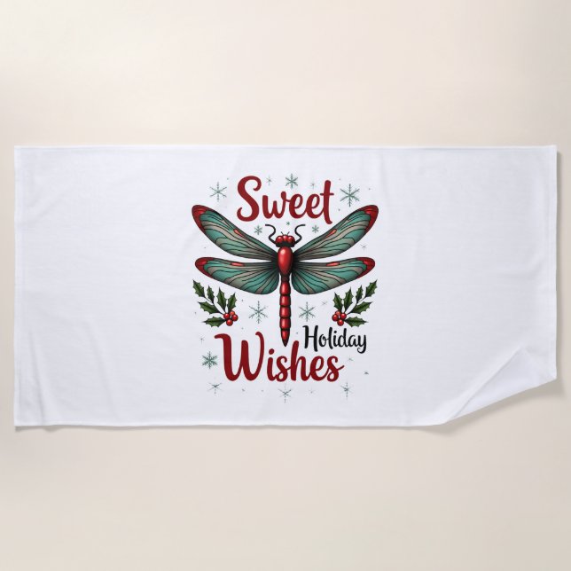 Toalla De Playa Candy Cane Wings Dragonfly (Anverso)