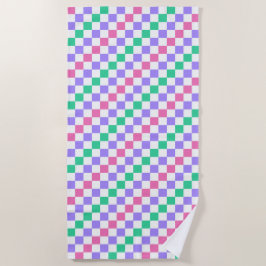 Toalla De Playa Candy shop diagonal checkerboard pattern