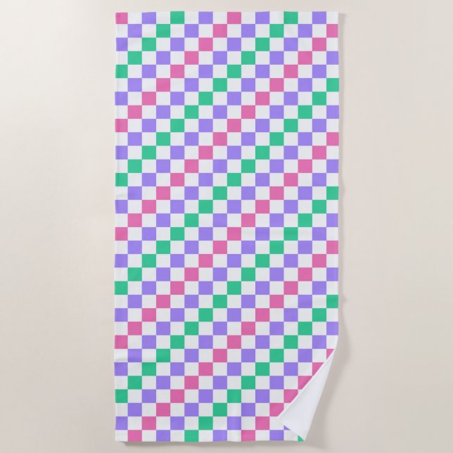 Toalla De Playa Candy shop diagonal checkerboard pattern (Anverso)