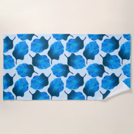 Toalla De Playa Canna Tropicanna Las hojas tropicales en azul