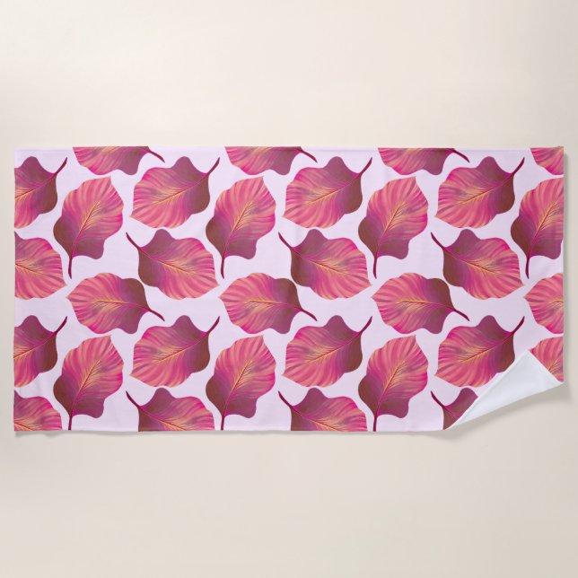 Toalla De Playa Canna Tropicanna sale de rosa (Anverso)
