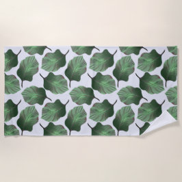 Toalla De Playa Canna Tropicanna Tropical Leaves, Verde