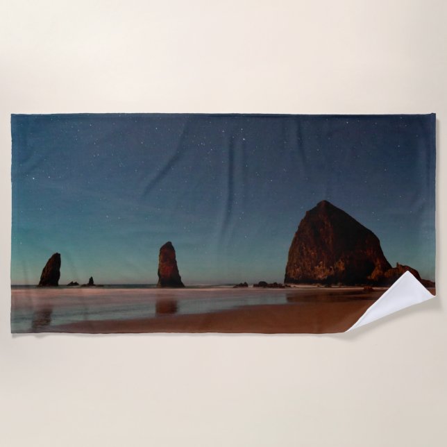 Toalla De Playa Cannon Beach Oregon Haystack Rock (Anverso)