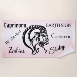 Toalla De Playa Capricornio Pink Zodiac personal