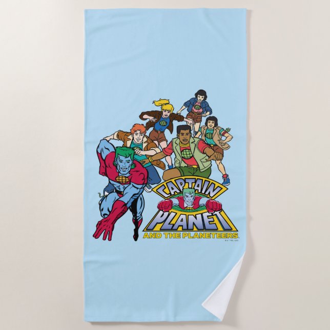 Toalla De Playa Captain Planet & the Planeteers Group Logo Graphic (Anverso)