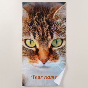 Toalla De Playa Cara de gato suave para los amantes del gato con n