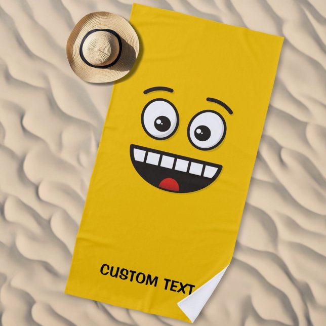 Toalla De Playa Cara sonriente con boca abierta (Subido por el creador)
