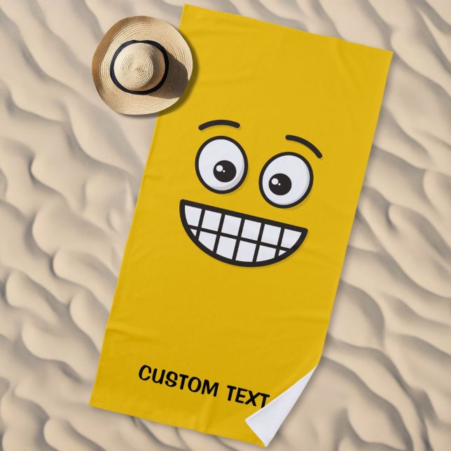 Toalla De Playa Cara sonriente con ojos abiertos (Subido por el creador)