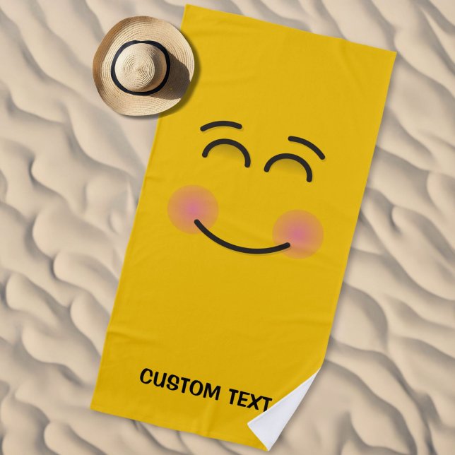 Toalla De Playa Cara sonriente con ojos sonrientes (Subido por el creador)