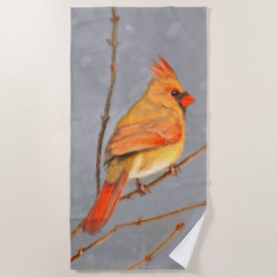 Toalla De Playa Cardenal sobre pintura de bifurcaciones - Arte de 