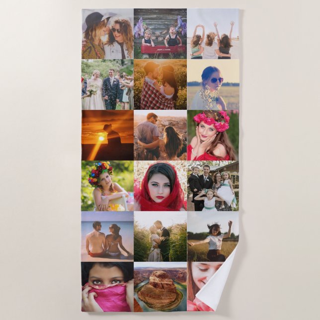 Toalla De Playa Cargar tu foto (Anverso)