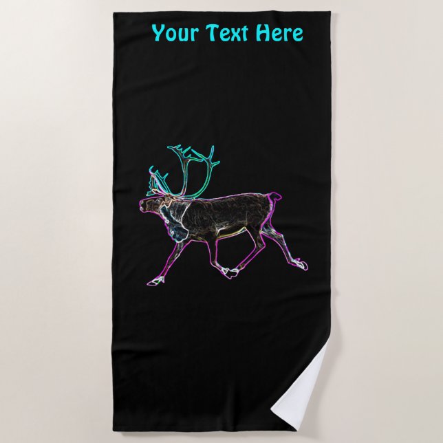 Toalla De Playa Caribou Eléctrico (Anverso)