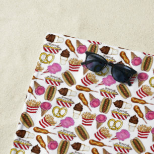 Toalla De Playa Carnaval Estatal Feria Alimentos Nachos Algodón