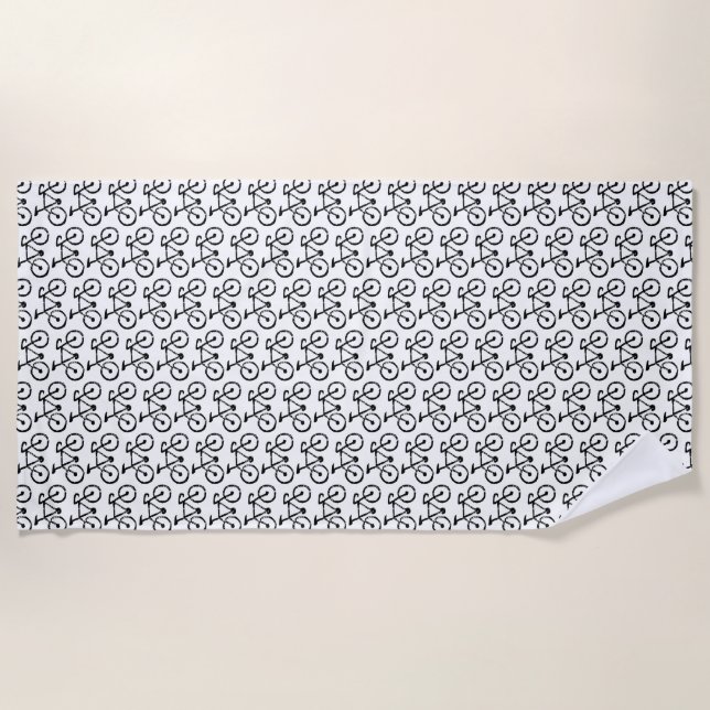 Toalla De Playa Carreras Bike Lino Print (Anverso)