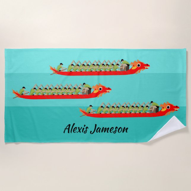 Toalla De Playa Carreras del barco Dragon (Anverso)