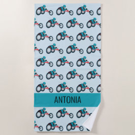 Toalla De Playa Carreras en silla de ruedas