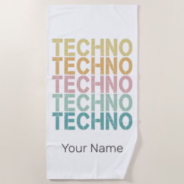 Toalla De Playa Carretera de la casa de Techno Lettering