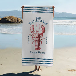 Toalla De Playa Casa costera de playa de Lobster