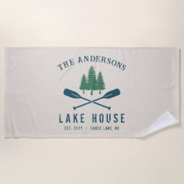 Toalla De Playa Casa de la familia Lake Moderna Rustic Boat Oar Pi