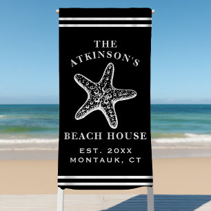 Toalla De Playa Casa de playa Coastal Starfish nombre de familia N