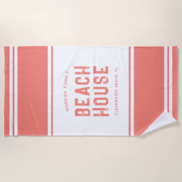 Toalla De Playa Casa de playa de veraneo de nombre familiar