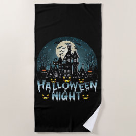 Toalla De Playa Casa embrujada, noche de Halloween de miedo