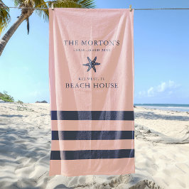 Toalla De Playa Casa Nautical Starfish Family Beach