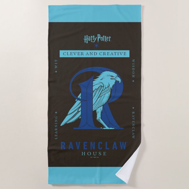 Toalla De Playa Casa RAVENCLAW™ inteligente y creativa (Anverso)