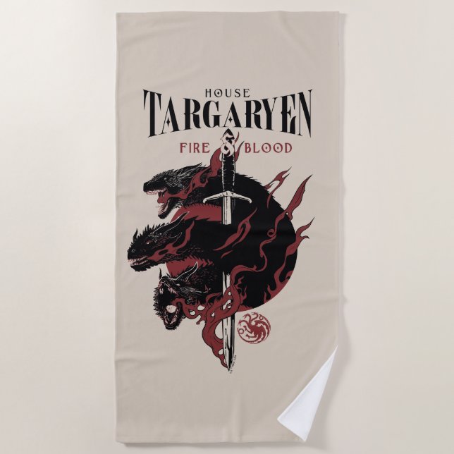 Toalla De Playa Casa Targaryen - Fuego y Sangre (Anverso)