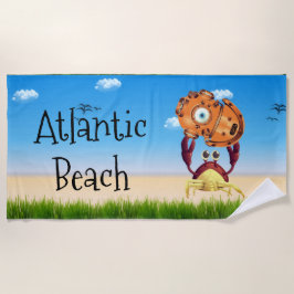 Toalla De Playa Casco de buceo personalizado con ayuda de cangrejo