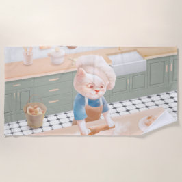 Toalla De Playa Cat Baker Baby - Acogedor Kneading